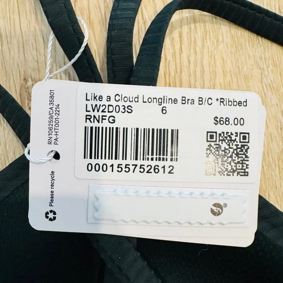 NWT Lululemon Like A Cloud Longline Ribbed Bra B/C 6 - Picture 7 of 8